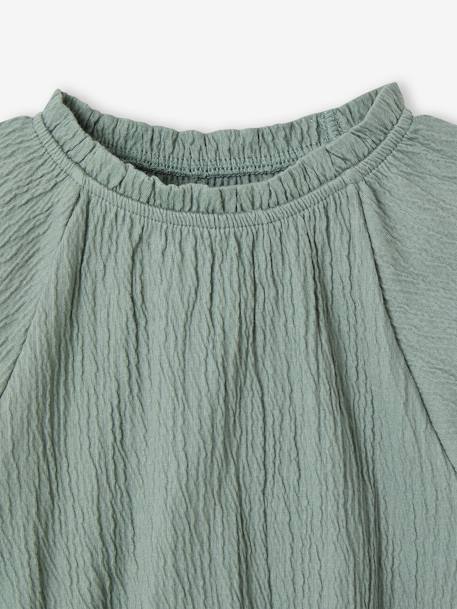 Crop top voor meisjes ecru+koraal+saliegroen - vertbaudet enfant 