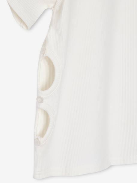 T-shirt voor meisjes met ajourdetails aan de zijkanten JONEN ecru - vertbaudet enfant 