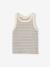 Meisjessweater in ribstof beige+blauw, gestreept+ecru+saliegroen - vertbaudet enfant 