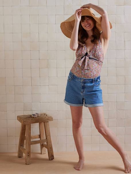 Denim short in mom style Before and After stone - vertbaudet enfant 