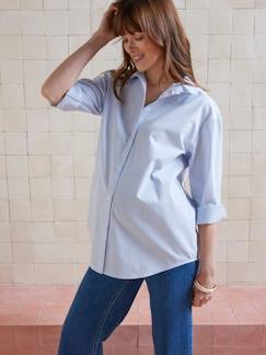 -Popeline shirt voor zwangerschap en borstvoeding 