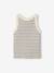 Meisjessweater in ribstof beige+blauw, gestreept+ecru+saliegroen - vertbaudet enfant 