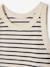 Meisjessweater in ribstof beige+blauw, gestreept+ecru+saliegroen - vertbaudet enfant 