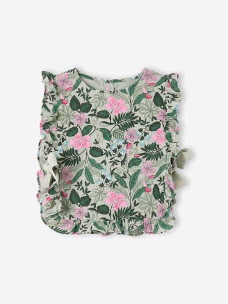 Gebreide blouse met print voor meisjes saliegroen - vertbaudet enfant 