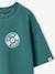 T-shirt met motief voor/achter, gewassen effect JONEN blauwgroen+ecru - vertbaudet enfant 