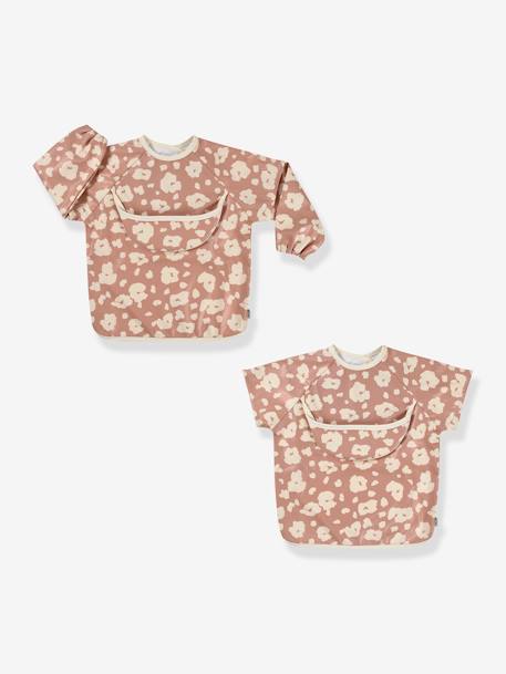 Meegroeislabbetje met mouwen 2-in-1 BEABA Playful beige+rouge+saliegroen - vertbaudet enfant 