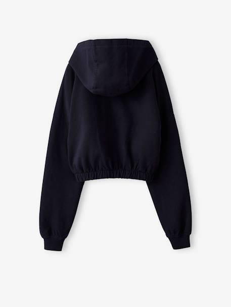 Cropped sweater met rits en capuchon voor meisjes JONEN antraciet - vertbaudet enfant 
