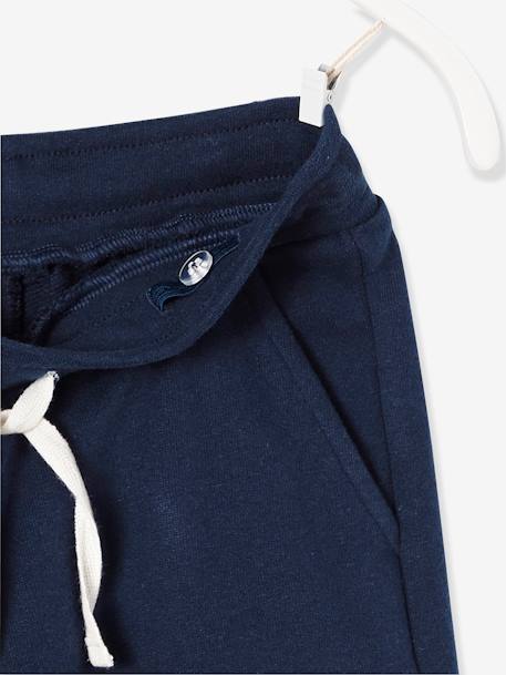 Jongensbermuda van molton chambrayblauw+Donkerblauw+pecannoot - vertbaudet enfant 
