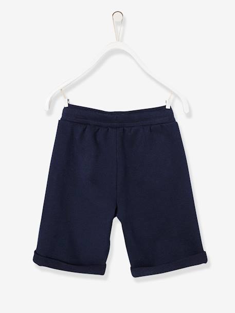 Jongensbermuda van molton chambrayblauw+Donkerblauw+pecannoot - vertbaudet enfant 