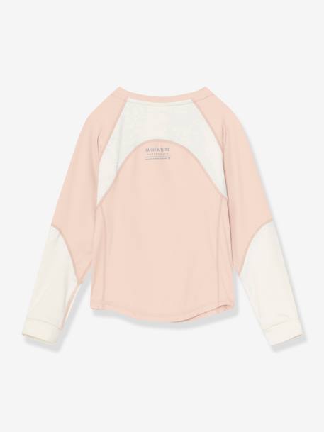 Functioneel T-shirt MATLENDI MINI A TURE grijsblauw+rozen - vertbaudet enfant 