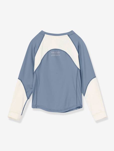 Functioneel T-shirt MATLENDI MINI A TURE grijsblauw+rozen - vertbaudet enfant 
