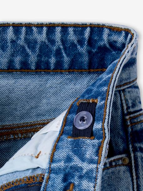 Meisjesjeans met destroyed effect JONEN lichtblauw+middenblauw - vertbaudet enfant 