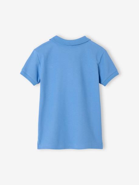 Poloshirt met korte mouwen voor jongens met borduurwerk op de borst blauw+lichtgeel+lichtkaki+MARINEBLAUW+terracotta+wit - vertbaudet enfant 