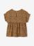 Meisjesblouse met print van katoengaas beige+grijsblauw - vertbaudet enfant 