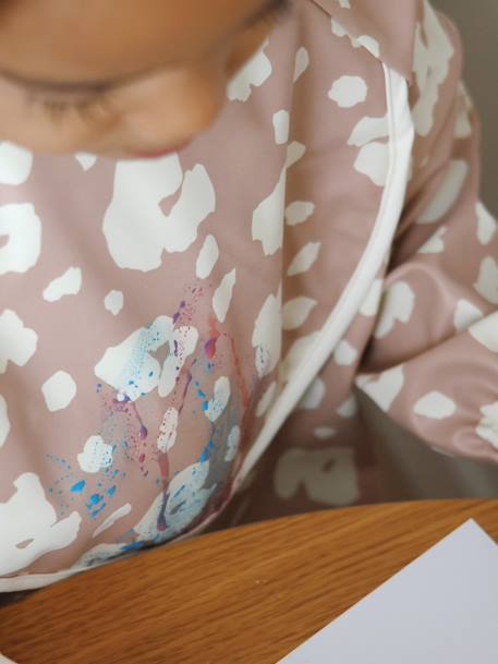 Meegroeislabbetje met mouwen 2-in-1 BEABA Playful beige+rouge+saliegroen - vertbaudet enfant 