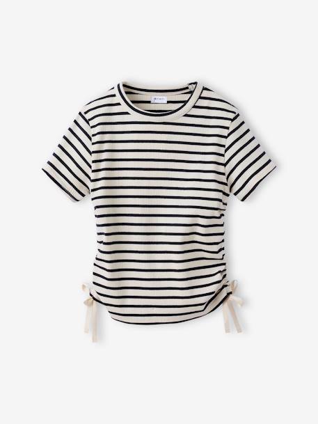 Set van 2 meisjesshirts met trekkoord JONEN paars - vertbaudet enfant 
