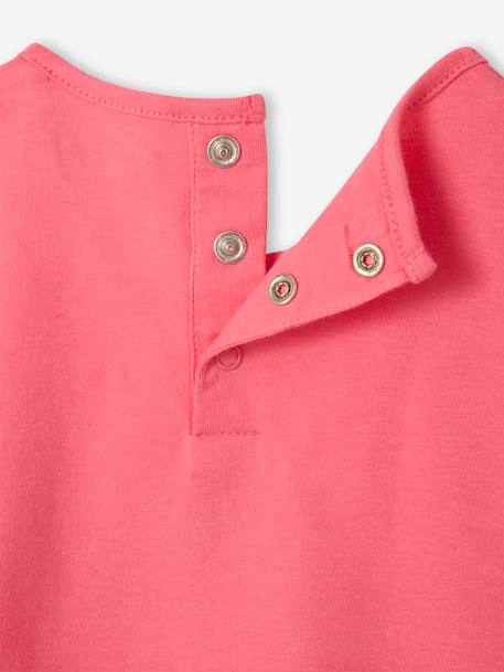 Babyshirt met ruches aan de mouwen en fruitmotief snoepjesroze - vertbaudet enfant 