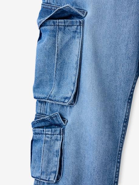 Denim loose battle jongensbroek denimgrijs+gebleekt denim - vertbaudet enfant 