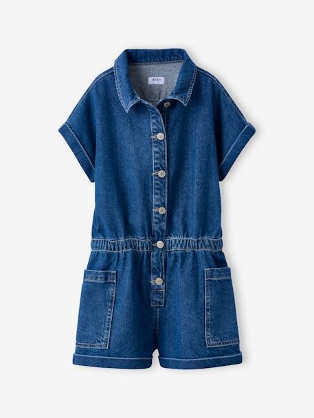 Jeansjurkje voor meisjes JONEN middenblauw - vertbaudet enfant 