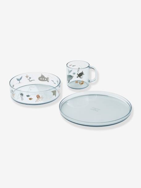 Set maaltijd in tritan met Siva LIEWOOD print blauw+meerkleurig+rozen - vertbaudet enfant 