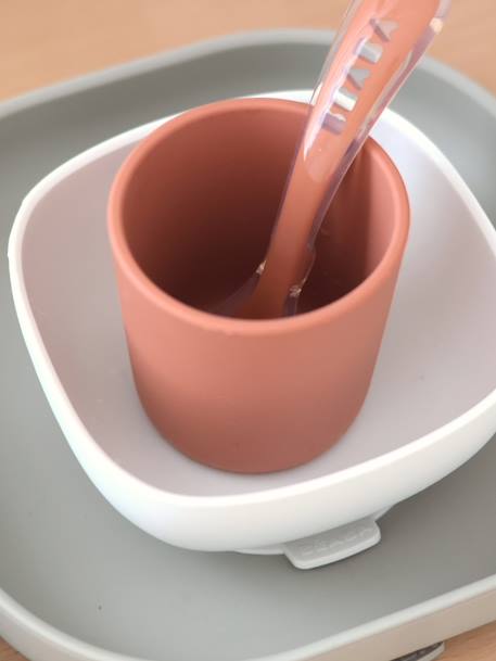 Serviesset 4 items silicone BEABA blauw+EUCALYPTUS+GEEL+terracotta - vertbaudet enfant 