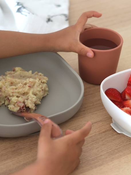 Serviesset 4 items silicone BEABA blauw+EUCALYPTUS+GEEL+terracotta - vertbaudet enfant 