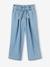 Wijde 'paperbag'-driekwartmeisjesbroek van licht denim double stone+middenblauw - vertbaudet enfant 