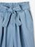Wijde 'paperbag'-driekwartmeisjesbroek van licht denim double stone+middenblauw - vertbaudet enfant 