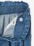 Wijde 'paperbag'-driekwartmeisjesbroek van licht denim double stone+middenblauw - vertbaudet enfant 