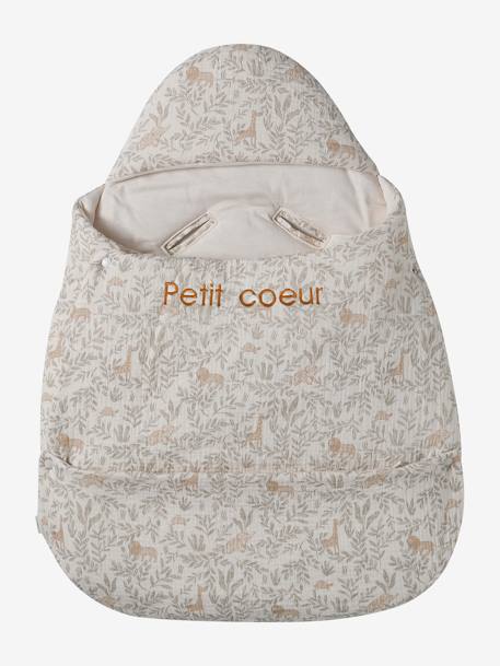 Katoengaas engelennestje dat kan worden omgevormd beige, bedrukt+cappuccino+ecru+salie+terracotta - vertbaudet enfant 