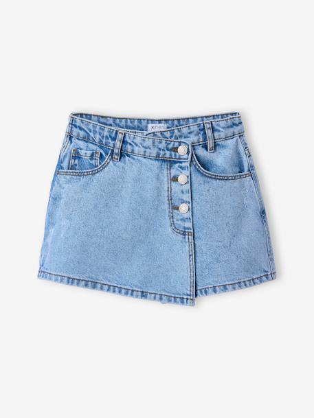 Asymmetrische jeansrok voor meisjes JONEN lichtblauw - vertbaudet enfant 
