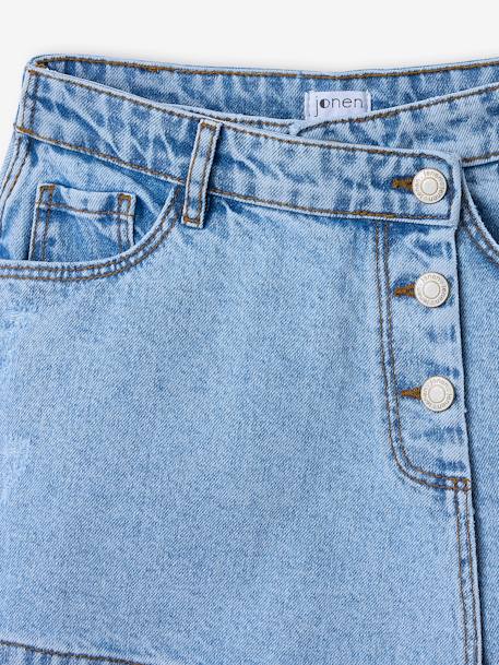 Asymmetrische jeansrok voor meisjes JONEN lichtblauw - vertbaudet enfant 