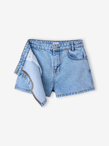 Asymmetrische jeansrok voor meisjes JONEN lichtblauw - vertbaudet enfant 