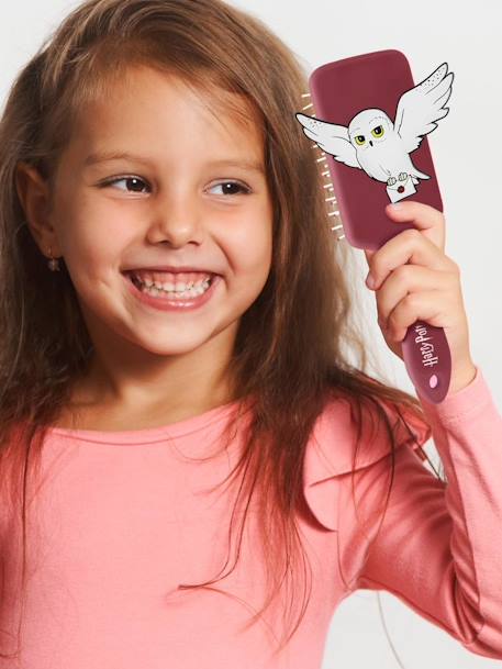 Harry Potter haarborstel met 3D-applicatie Hedwig in siliconen bordeauxrood - vertbaudet enfant 