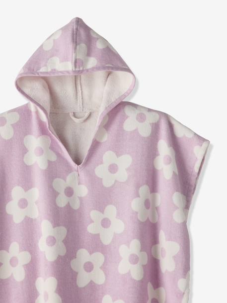 Gepersonaliseerde bad-/strandponcho voor kinderen, met gerecycled katoen blauw, geruit+lila+mintgroen - vertbaudet enfant 