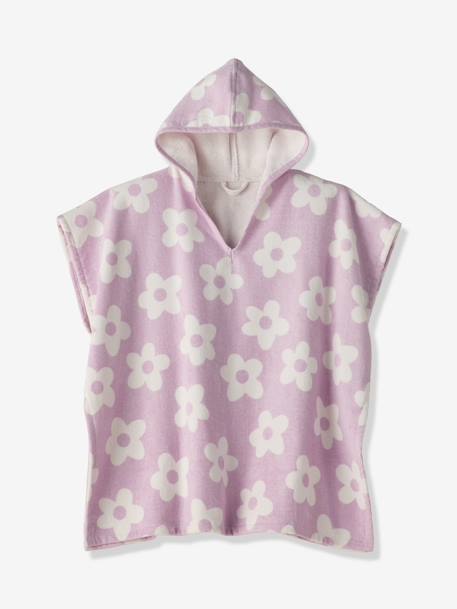 Gepersonaliseerde bad-/strandponcho voor kinderen, met gerecycled katoen blauw, geruit+lila+mintgroen - vertbaudet enfant 