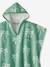 Gepersonaliseerde bad-/strandponcho voor kinderen, met gerecycled katoen blauw, geruit+lila+mintgroen - vertbaudet enfant 