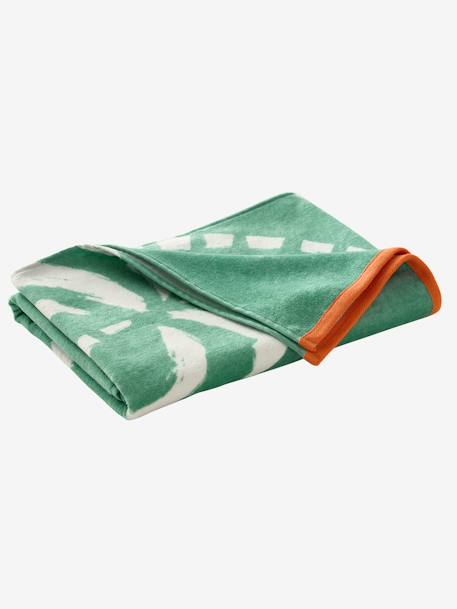 Personaliseerbare bad-/strandhanddoek, met gerecycled katoen blauw, bedrukt+blauw, gestreept+mintgroen+zachtpaars - vertbaudet enfant 