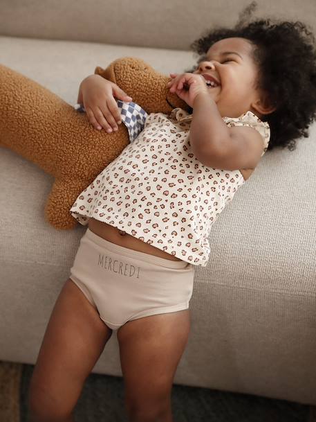 Set van 5 babybroekjes met 1 voor elke dag veel wit - vertbaudet enfant 