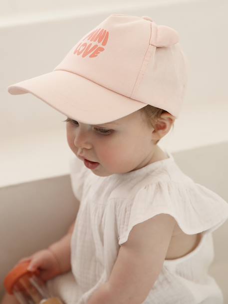 Pet voor babymeisjes met decoratieve oren lichtroze - vertbaudet enfant 