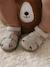 Gesloten sandalen met klittenband van leer voor baby's jeansblauw+zandbeige - vertbaudet enfant 