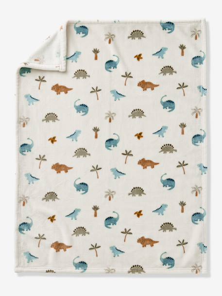 Bedrukte fleece deken. bruin, bedrukt+meerkleurig+rood, bedrukt+wit, bedrukt - vertbaudet enfant 