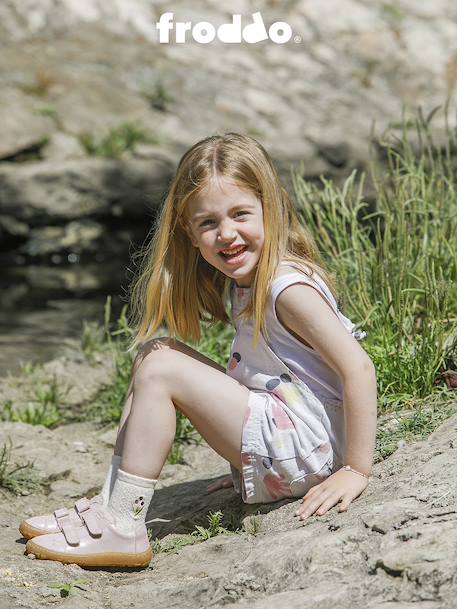 Barefootschoenen met klittenband voor meisjes BAREFOOT BASE FRODDO koraal+marineblauw+rozen - vertbaudet enfant 