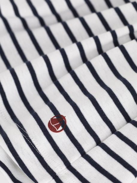 Gestroomde kinderjurk van katoen PETIT BATEAU marineblauw - vertbaudet enfant 