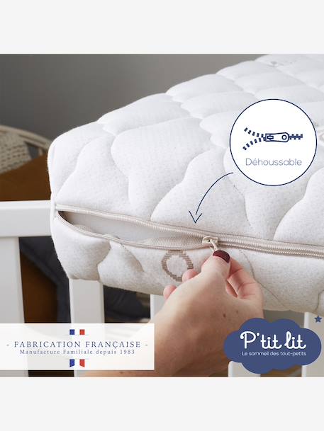 Babymatras met afneembare hoes biokatoen* wit - vertbaudet enfant 