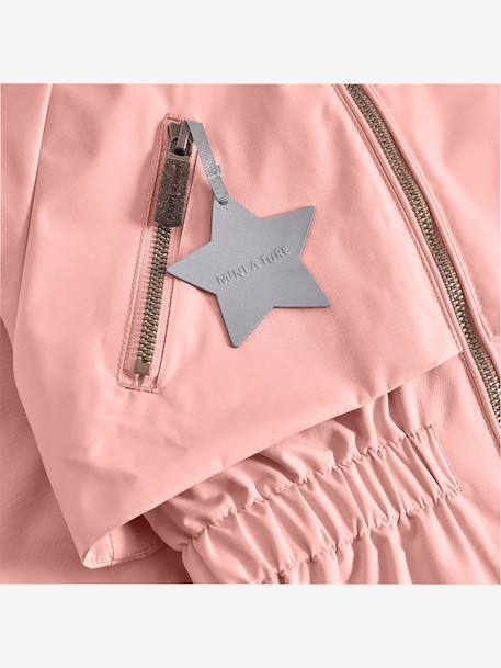Waterdichte meisjesjas voor het tussenseizoen met fleecevoering MATALGEA MINI A TURE roze (poederkleur)+rozenhout+saliegroen - vertbaudet enfant 