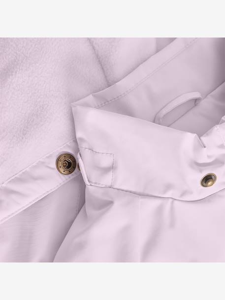 Waterdichte meisjesjas voor het tussenseizoen met fleecevoering MATALGEA MINI A TURE roze (poederkleur)+rozenhout+saliegroen - vertbaudet enfant 