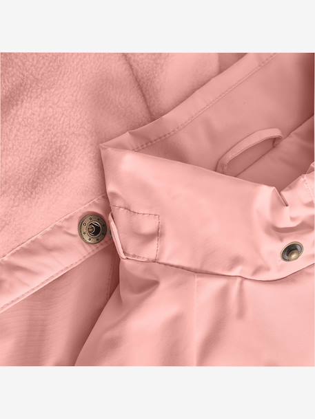 Waterdichte meisjesjas voor het tussenseizoen met fleecevoering MATALGEA MINI A TURE roze (poederkleur)+rozenhout+saliegroen - vertbaudet enfant 