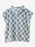 Gepersonaliseerde bad-/strandponcho voor kinderen, met gerecycled katoen blauw, geruit+lila+mintgroen - vertbaudet enfant 