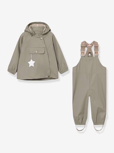 Kinderset: regenjas & waterdichte broek MATWAINIS donkerblauw+groen - vertbaudet enfant 